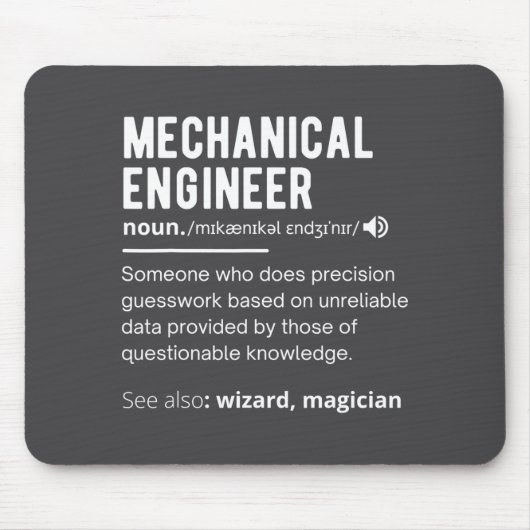 Tapis De Souris Funny Mechanical Engineer Definition Engineering  (Devant)