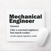 Tapis De Souris Funny Mechanical Engineer Definition Engineering (Avec souris)