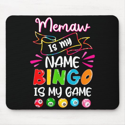 Tapis De Souris Funny Memaw Is My Name Bingo Is My Game, Bingo Lov (Devant)