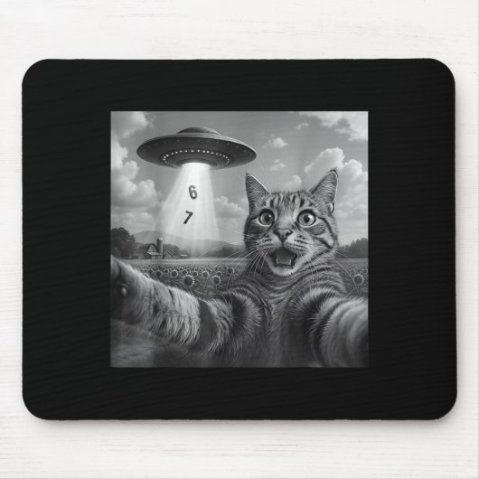 Tapis De Souris Funny Meme Cat Selfie Six Seven Retro Cat 67 Anima (Devant)