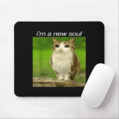 Tapis De Souris Funny Meowl Cat Owl Brainrot Cursed Internet Silly (Avec souris)