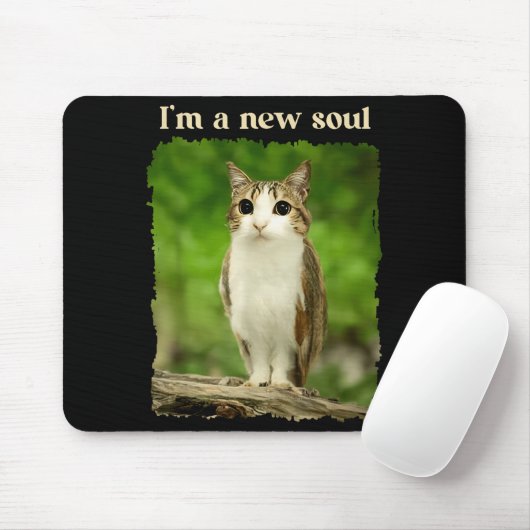 Tapis De Souris Funny Meowl Meme, Cat Owl Meme Brainrot Gen Alpha (Avec souris)