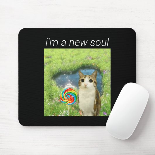 Tapis De Souris Funny Meowl Meme, Cat Owl Meme Brainrot Gen Alpha (Avec souris)