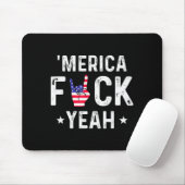 Tapis De Souris Funny Merica For Yeah 4th Of July (Avec souris)