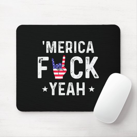 Tapis De Souris Funny Merica For Yeah 4th Of July (Avec souris)