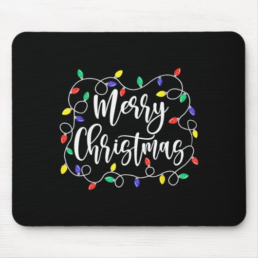 Tapis De Souris Funny Merry Christmas Lights Xmas Family Men Women (Devant)