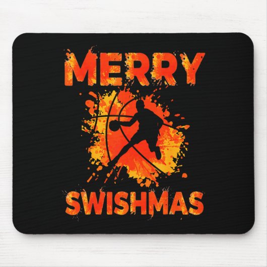 Tapis De Souris Funny Merry Swishmas Ugly Christmas Basketball Pla (Devant)