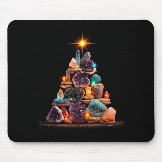 Tapis De Souris Funny Minerals Christmas Tree Graphic Crystals  (Devant)
