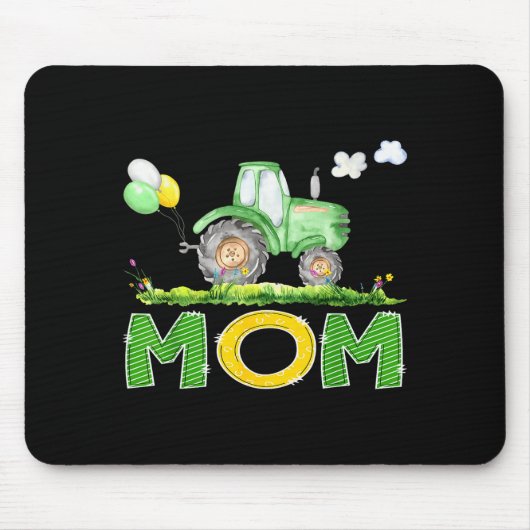 Tapis De Souris Funny Mom Birthday Boy Tractor Farm Truck Matching (Devant)