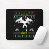 Tapis De Souris Funny Mothman Ugly Christmas Sweater Believe Crypt (Avec souris)