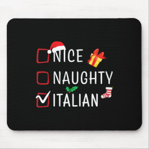 Tapis De Souris Funny Naughty Nice Italien Noël Famille Pajama