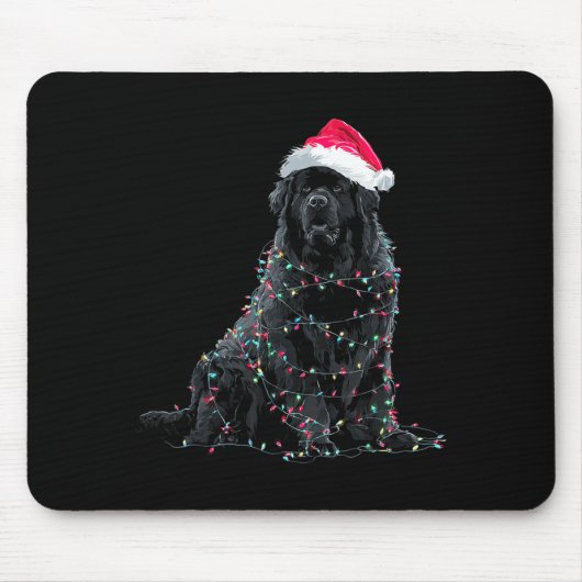 Tapis De Souris Funny Newfoundland Christmas Graphic Dog Lights Lo (Devant)