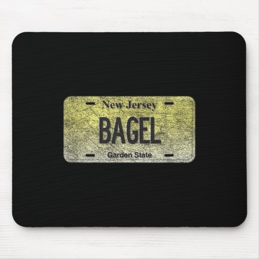 Tapis De Souris Funny Nj State Vanity License Plate Bagel (Devant)