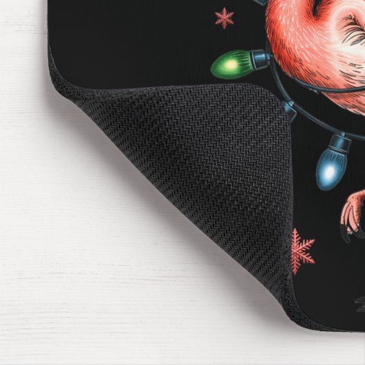 Tapis De Souris Funny Nk Flamingo Christmas Tree Lights Xmas Snowf (Coin)