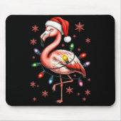 Tapis De Souris Funny Nk Flamingo Christmas Tree Lights Xmas Snowf (Devant)
