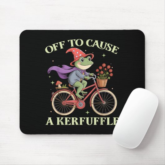 Tapis De Souris Funny Off To Cause A Kerfuffle Whimsical Wizard Fr (Avec souris)