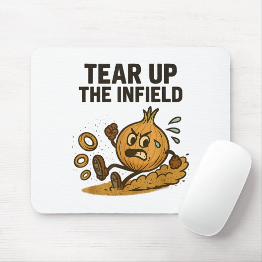 Tapis De Souris Funny Onion Rings Baseball Base Infield Glove Soft (Avec souris)