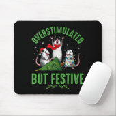Tapis De Souris Funny Overstimulated But Festive Christmas Ssum Ho (Avec souris)