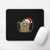 Tapis De Souris Funny Overstimulated But Festive Raccoon Christmas (Avec souris)