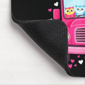 Tapis De Souris Funny Owls School Bus Driver Happy Valentines Day  (Coin)