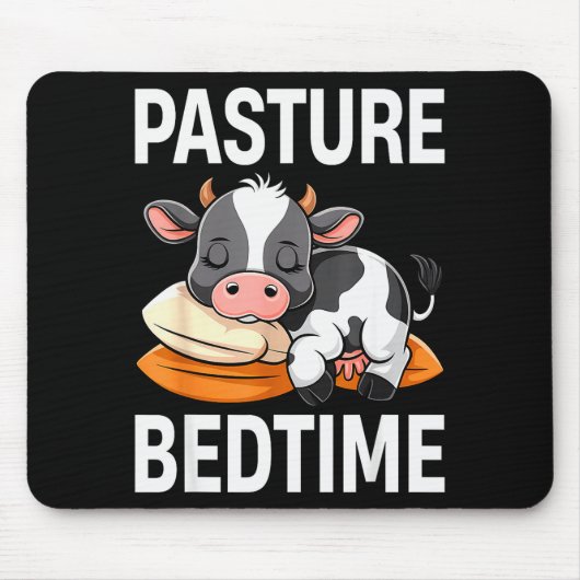 Tapis De Souris Funny Pasture Bedtime Cute Cow Pajamas Pj Sleep (Devant)