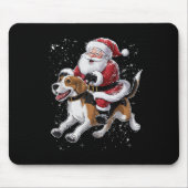 Tapis De Souris Funny Père Noël équitation Chien Beagle Noël Pour (Devant)