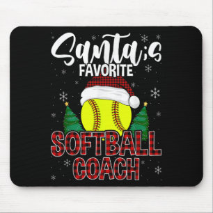Tapis De Souris Funny Père Noël Favori Coach Softball Pl de Noël