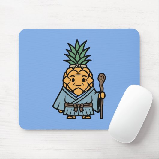 Tapis De Souris Funny Pineapple Sensei Master Samurai Illustration (Avec souris)