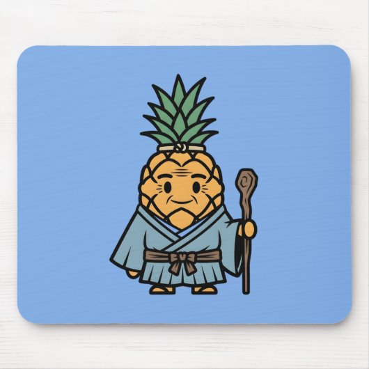 Tapis De Souris Funny Pineapple Sensei Master Samurai Illustration (Devant)