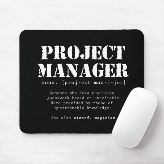 Tapis De Souris Funny Project Manager Dictionary Definition (Avec souris)