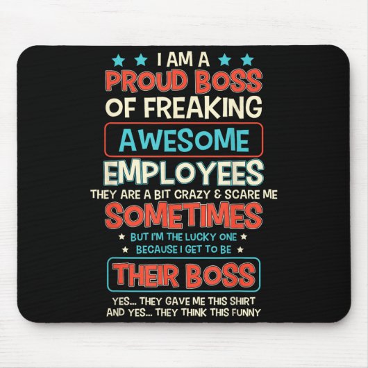 Tapis De Souris Funny Proud Boss Employee Appreciation Office Men  (Devant)