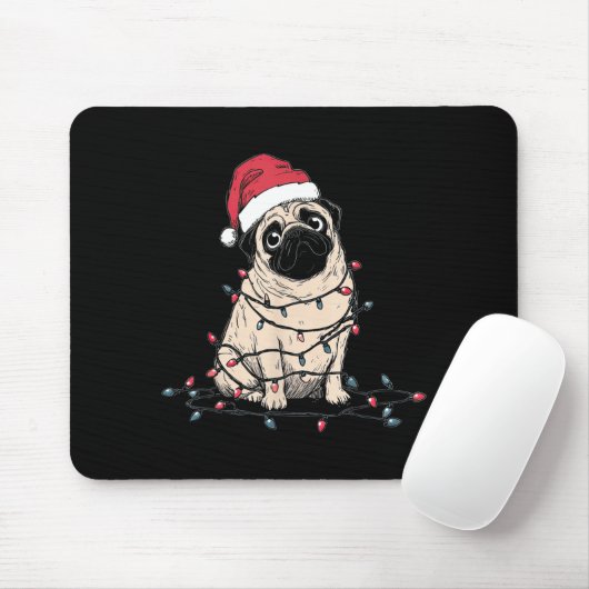 Tapis De Souris Funny Pug Christmas Graphics Dog Lights Lover Owne (Avec souris)