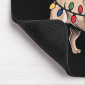 Tapis De Souris Funny Pug Christmas Santa Hat Xmas Lights  (Coin)