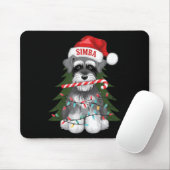 Tapis De Souris Funny Puppy Dog Christmas Holiday With Candy Cane (Avec souris)