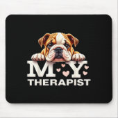 Tapis De Souris Funny Puppy My Therast English Bulldog Dog (Devant)
