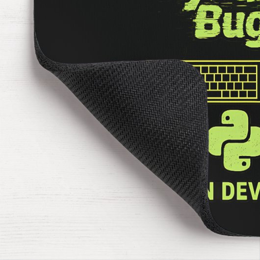 Tapis De Souris Funny Python Developer – Fueled by Coffee bugs  (Coin)