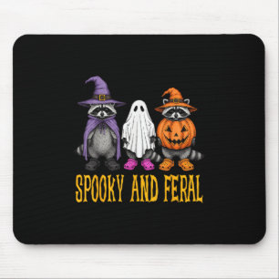 Tapis De Souris Funny Raccoon Halloween correspondant drôle Hallow