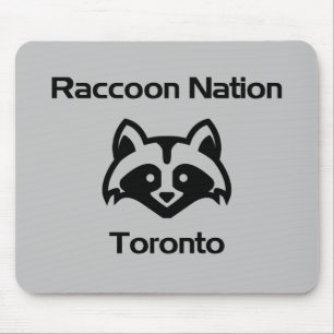 Tapis De Souris Funny Raccoon Nation Toronto Light Monotone