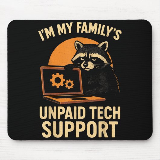 Tapis De Souris Funny Raccoon Tech Lover Graphic Tee Computer Geek (Devant)