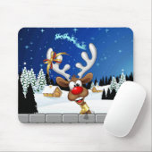 Tapis De Souris Funny Reindeer Peeking Christmas Meme  (Avec souris)