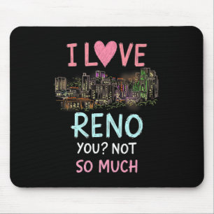 Tapis De Souris Funny Reno Nevada Night Skyline Vintage Premium