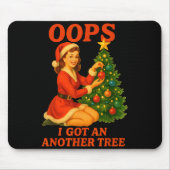 Tapis De Souris Funny Retro Christmas Oops I Got Another Tree  (Devant)