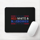 Tapis De Souris Funny Retro Red, White And Blueberries Patriot  (Avec souris)