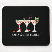 Tapis De Souris Funny Retro Santa's Little Helper Martini Merry Ch (Devant)