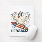 Tapis De Souris Funny Rubber Duck USA Patriotic Firequacker 4e (Avec souris)