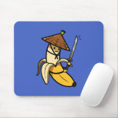 Tapis De Souris Funny Samurai Banana Ronin Cartoon Illustration (Avec souris)