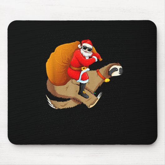 Tapis De Souris Funny Santa Claus Riding Sloth Christmas Boys Men (Devant)
