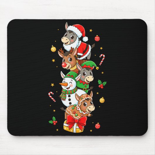 Tapis De Souris Funny Santa Elf Snowman Christmas Womens Mens Kids (Devant)