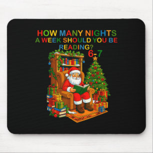 Tapis De Souris Funny Santa lisant 67 Meme Tee Noël Enseignant