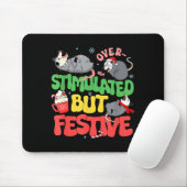 Tapis De Souris Funny Santa Ossums Overstimulated But Festive Xmas (Avec souris)